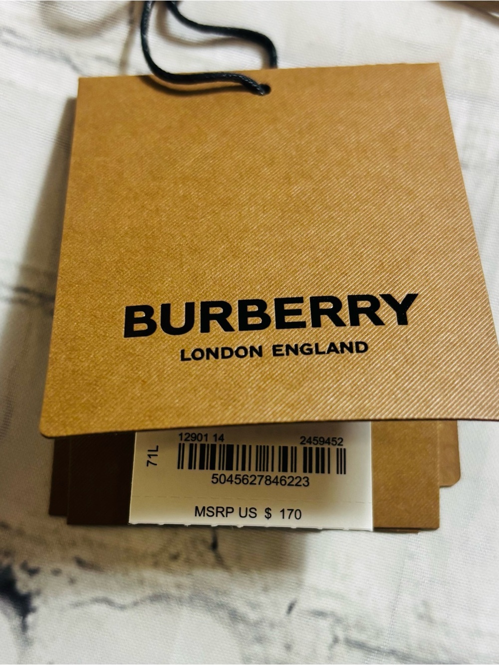 Burberry TB Monogram Print Face Mask & Drawstring Bag Logo Tan Orange White NWT - Picture 6 of 14
